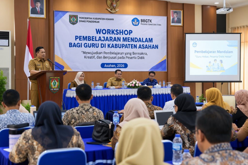 Workshop Pembelajaran Mendalam Digelar di Asahan, Guru Didorong Perkuat Kualitas Pembelajaran